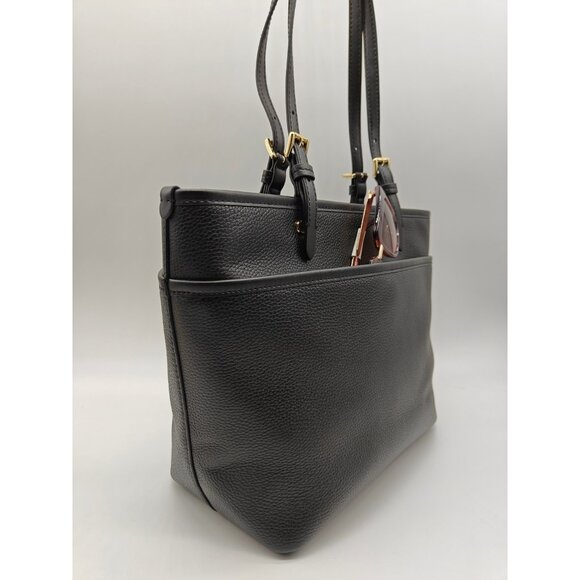 MICHAEL KORS Winston pebbled leather zip top women's large tote bag - BLACK - Picture 7 of 11